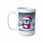 Christmas Candy Cane Penguin Coffee Mug