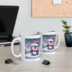 Christmas Candy Cane Penguin Coffee Mug