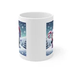 Christmas Candy Cane Penguin Coffee Mug