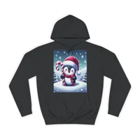 Christmas Candy Cane Penguin Hoodie