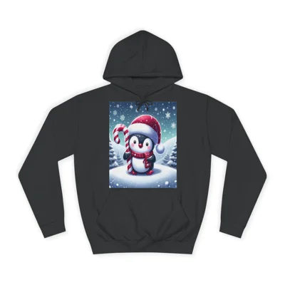 Christmas Candy Cane Penguin Hoodie