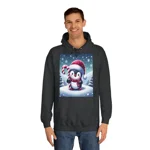 Christmas Candy Cane Penguin Hoodie
