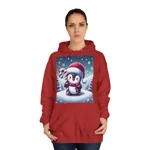 Christmas Candy Cane Penguin Hoodie