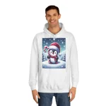 Christmas Candy Cane Penguin Hoodie