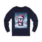 Christmas Candy Cane Penguin Long Sleeve T-Shirt