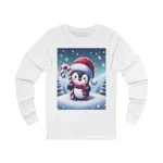 Christmas Candy Cane Penguin Long Sleeve T-Shirt