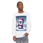 Christmas Candy Cane Penguin Long Sleeve T-Shirt