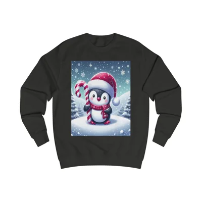 Christmas Candy Cane Penguin Sweatshirt