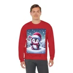 Christmas Candy Cane Penguin Sweatshirt