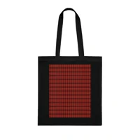 Christmas Dark Red Plaid Tartan Pattern Cotton Shopping Tote Bag
