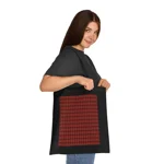 Christmas Dark Red Plaid Tartan Pattern Cotton Shopping Tote Bag