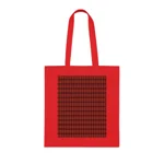 Christmas Dark Red Plaid Tartan Pattern Cotton Shopping Tote Bag
