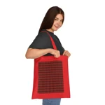 Christmas Dark Red Plaid Tartan Pattern Cotton Shopping Tote Bag
