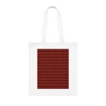 Christmas Dark Red Plaid Tartan Pattern Cotton Shopping Tote Bag