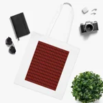 Christmas Dark Red Plaid Tartan Pattern Cotton Shopping Tote Bag