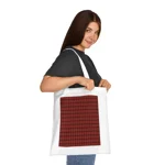Christmas Dark Red Plaid Tartan Pattern Cotton Shopping Tote Bag