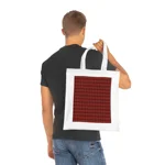 Christmas Dark Red Plaid Tartan Pattern Cotton Shopping Tote Bag
