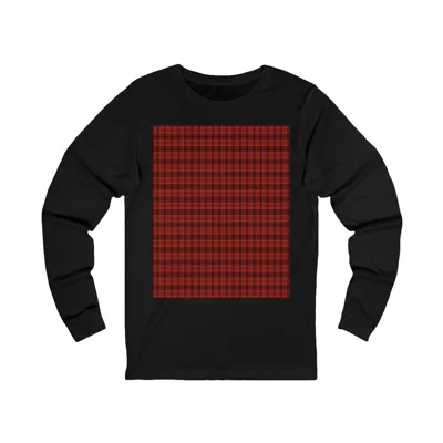 Christmas Dark Red Plaid Tartan Pattern Long Sleeve T-Shirt
