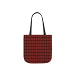 Christmas Dark Red Plaid Tartan Pattern Shoulder Tote Bag