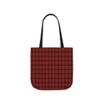 Christmas Dark Red Plaid Tartan Pattern Shoulder Tote Bag
