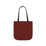 Christmas Dark Red Plaid Tartan Pattern Shoulder Tote Bag