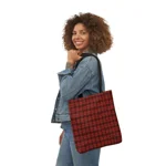 Christmas Dark Red Plaid Tartan Pattern Shoulder Tote Bag