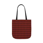Christmas Dark Red Plaid Tartan Pattern Shoulder Tote Bag