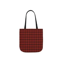 Christmas Dark Red Plaid Tartan Pattern Shoulder Tote Bag