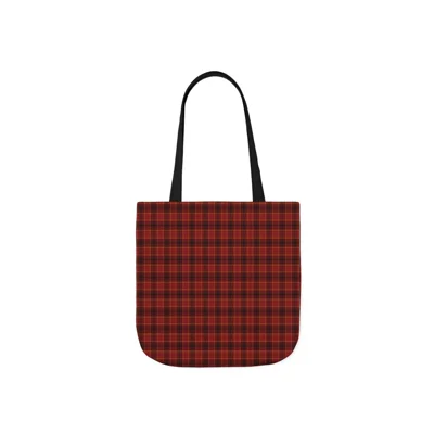 Christmas Dark Red Plaid Tartan Pattern Shoulder Tote Bag