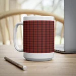 Christmas Dark Red Plaid Tartan Pattern Wrap Around Coffee Mug
