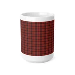 Christmas Dark Red Plaid Tartan Pattern Wrap Around Coffee Mug