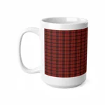 Christmas Dark Red Plaid Tartan Pattern Wrap Around Coffee Mug