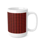 Christmas Dark Red Plaid Tartan Pattern Wrap Around Coffee Mug