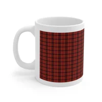 Christmas Dark Red Plaid Tartan Pattern Wrap Around Coffee..