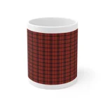 Christmas Dark Red Plaid Tartan Pattern Wrap Around Coffee Mug