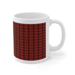 Christmas Dark Red Plaid Tartan Pattern Wrap Around Coffee Mug