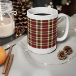 Christmas Red And Green Plaid Tartan Pattern Wrap Around Coffee Mug