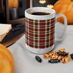 Christmas Red And Green Plaid Tartan Pattern Wrap Around Coffee Mug
