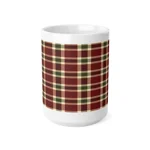 Christmas Red And Green Plaid Tartan Pattern Wrap Around Coffee Mug