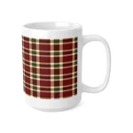 Christmas Red And Green Plaid Tartan Pattern Wrap Around Coffee Mug
