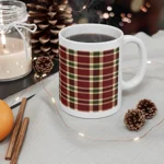 Christmas Red And Green Plaid Tartan Pattern Wrap Around Coffee Mug