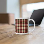 Christmas Red And Green Plaid Tartan Pattern Wrap Around Coffee Mug