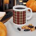Christmas Red And Green Plaid Tartan Pattern Wrap Around Coffee Mug