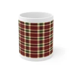 Christmas Red And Green Plaid Tartan Pattern Wrap Around Coffee Mug