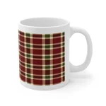 Christmas Red And Green Plaid Tartan Pattern Wrap Around Coffee Mug