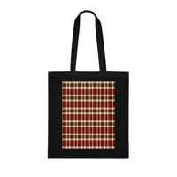 Christmas Red And Green Plaid Tartan Pattern Cotton Shopping Tote Bag
