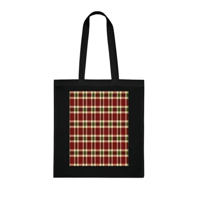 Christmas Red And Green Plaid Tartan Pattern Cotton Shopping Tote Bag