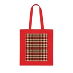 Christmas Red And Green Plaid Tartan Pattern Cotton Shopping Tote Bag