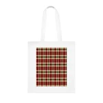 Christmas Red And Green Plaid Tartan Pattern Cotton Shopping Tote Bag
