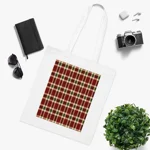 Christmas Red And Green Plaid Tartan Pattern Cotton Shopping Tote Bag